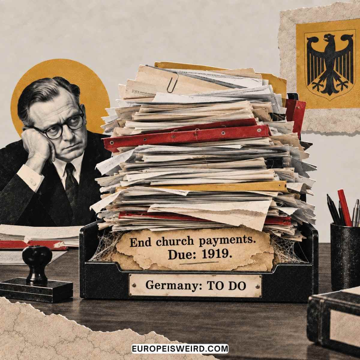 Germany unfinished order to end church payments since 1919