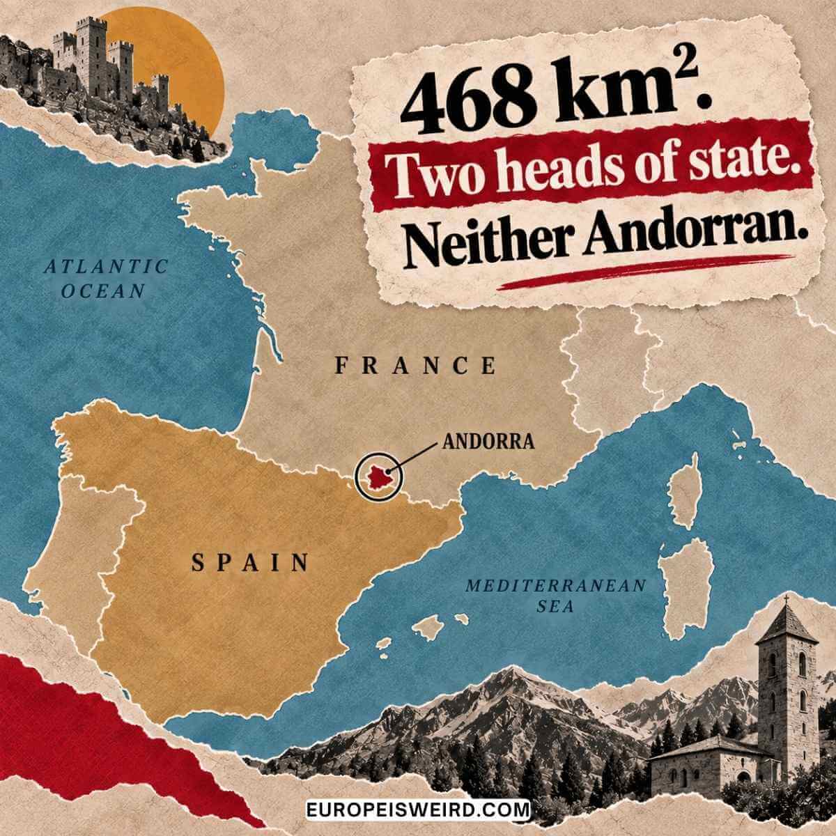 andorra map between france and spain with two heads of state