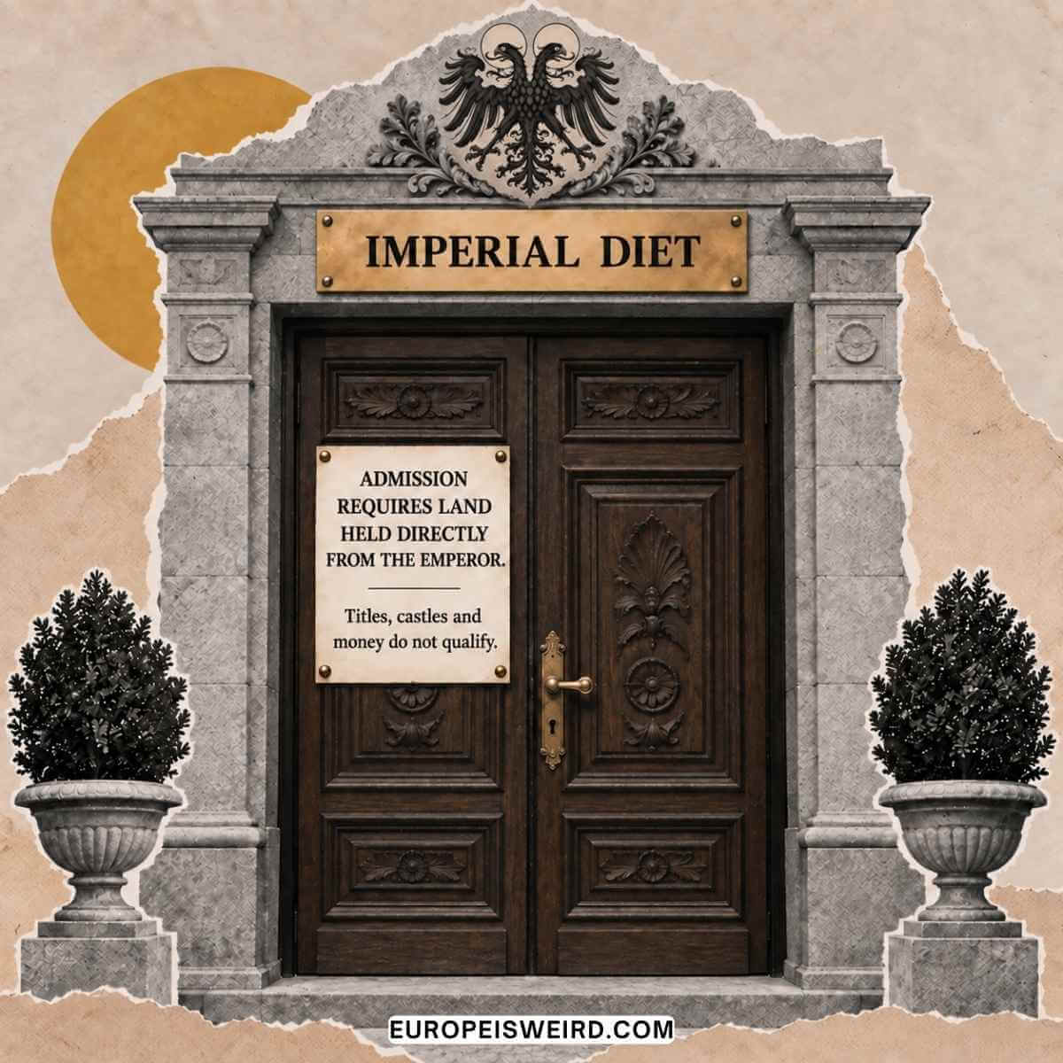 imperial diet door with admission requirements notice