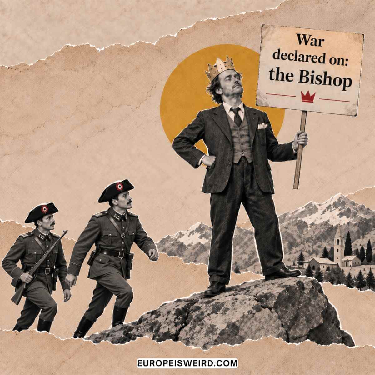 man declaring war on the bishop of urgell in 1934