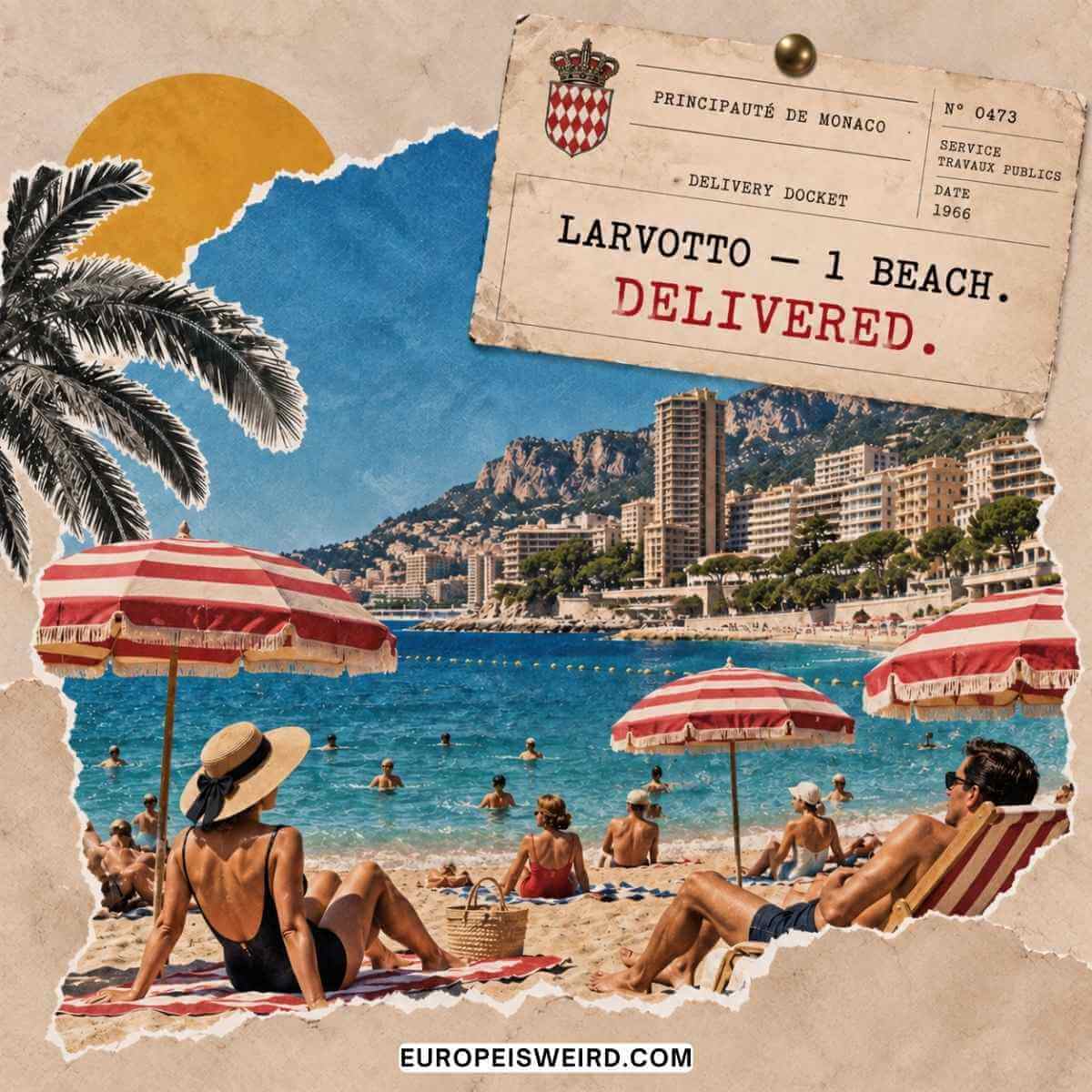 sunbathers on monaco artificial beach larvotto